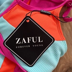 Zaful Colorblock Bikini Top